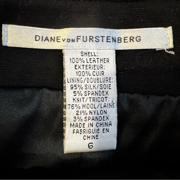 Diane Von Furstenberg Black Leather Pencil Skirt. Size‎ 6 - Picture 7 of 11